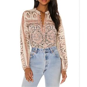 Cleobella Boho Rumi Rishi Border Long Sleeve Top, M